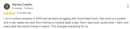 Google review of Spartan Digitals by Marcelo Castilho